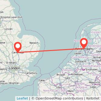 Cambridge Amsterdam train map