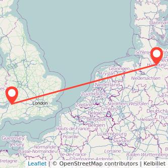 Bristol Hamburg flight map