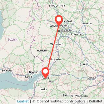 Bristol Wolverhampton train map