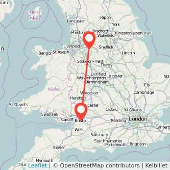 Bristol Wilmslow train map