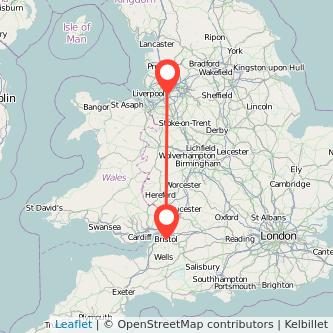 Bristol Warrington train map