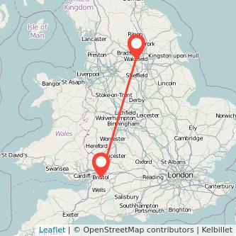 Bristol Wakefield train map