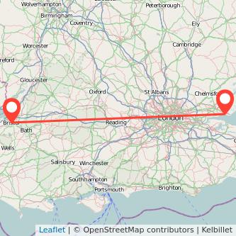 Bristol Southend-on-Sea bus map