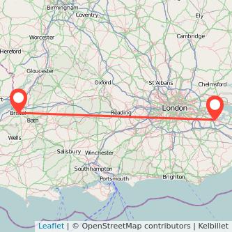 Bristol Rochester train map