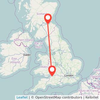 Bristol Edinburgh train map