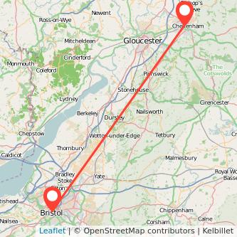 Bristol Cheltenham bus map