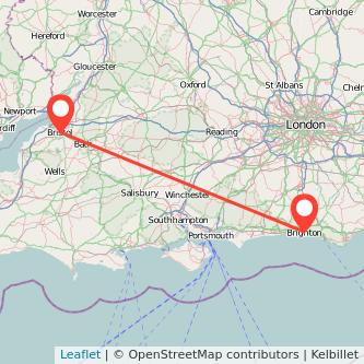 Bristol Brighton bus map