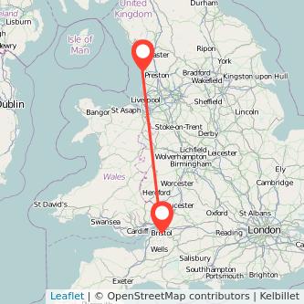 Bristol Blackpool train map