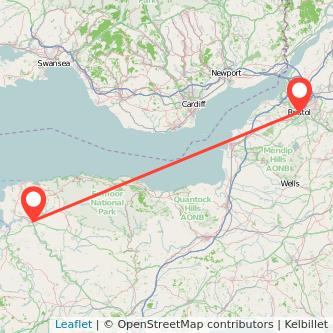 Bristol Barnstaple bus map