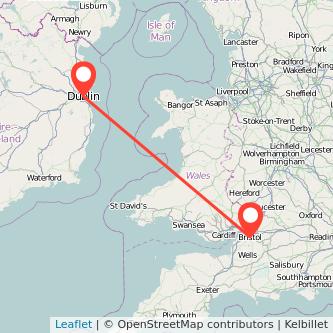 Bristol Dublin flight map