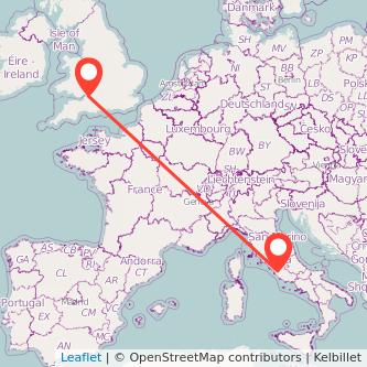 Bristol Rome flight map