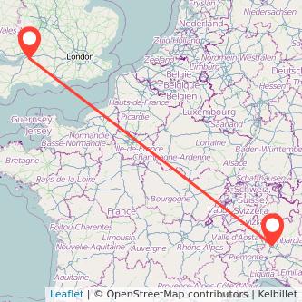 Bristol Milan flight map
