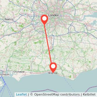 Brighton Surbiton bus map