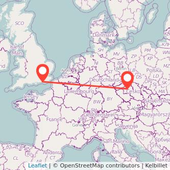 Brighton Prague train map