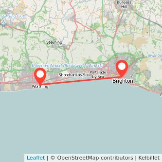 Brighton Worthing bus map