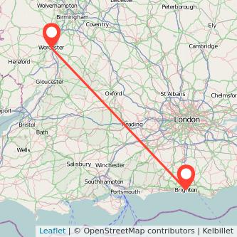 Brighton Worcester bus map