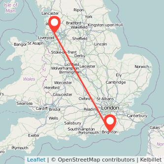 Brighton Wigan train map