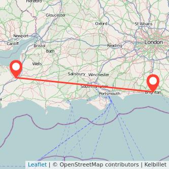 Brighton Taunton train map