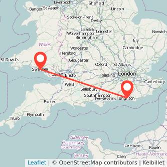 Brighton Swansea train map