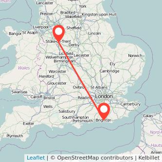 Brighton Stoke-on-Trent train map