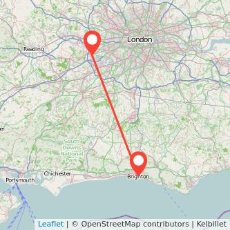 Brighton Staines bus map