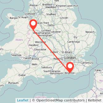 Brighton Shrewsbury train map