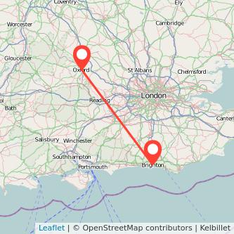 Brighton Oxford bus map