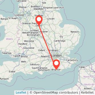 Brighton Derby train map