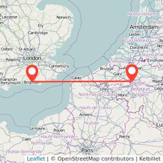 Brighton Brussels train map