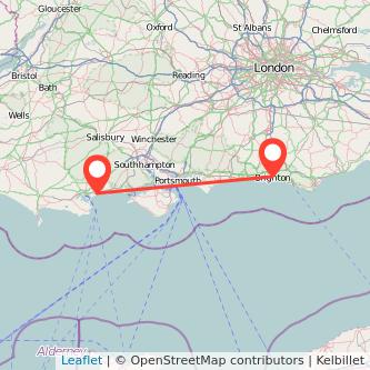 Brighton Bournemouth bus map