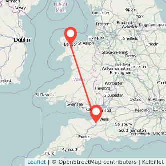Bridgwater Bangor train map