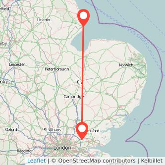 Brentwood Skegness train map