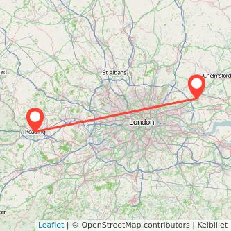 Brentwood Reading train map