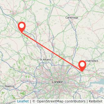 Brentwood Milton Keynes bus map