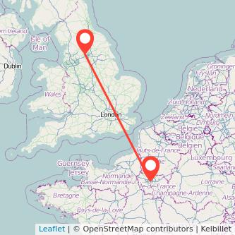 Bradford Paris train map