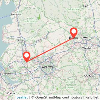 Bradford Wigan train map