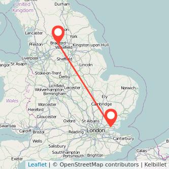 Bradford Wickford train map