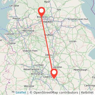 Bradford Rugby train map