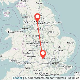 Bradford Oxford train map