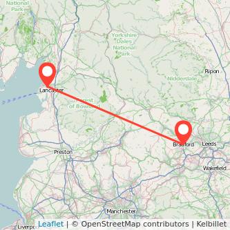 Bradford Lancaster bus map