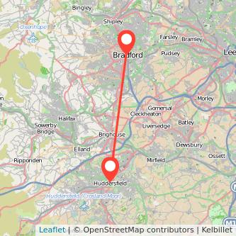 Bradford Huddersfield train map