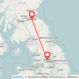 Bradford Edinburgh train map