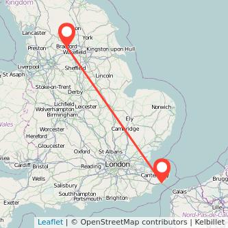 Bradford Dover train map