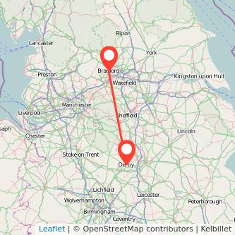 Bradford Derby train map