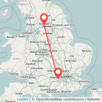 Bradford Bracknell train map