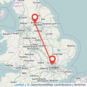 Bradford Borehamwood train map