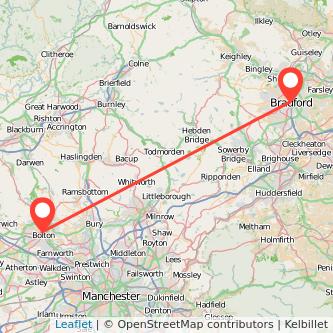 Bradford Bolton train map