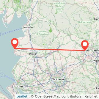 Bradford Blackpool train map