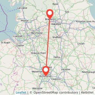 Bradford Birmingham bus map