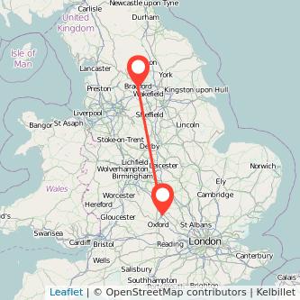 Bradford Bicester train map